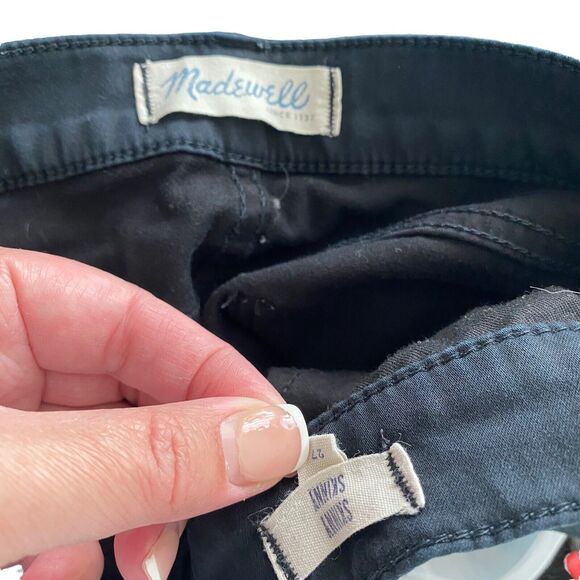 Madewell 27 Skinny Skinny Jeans Black Solid Pants Stretch Basic - Picture 2 of 8